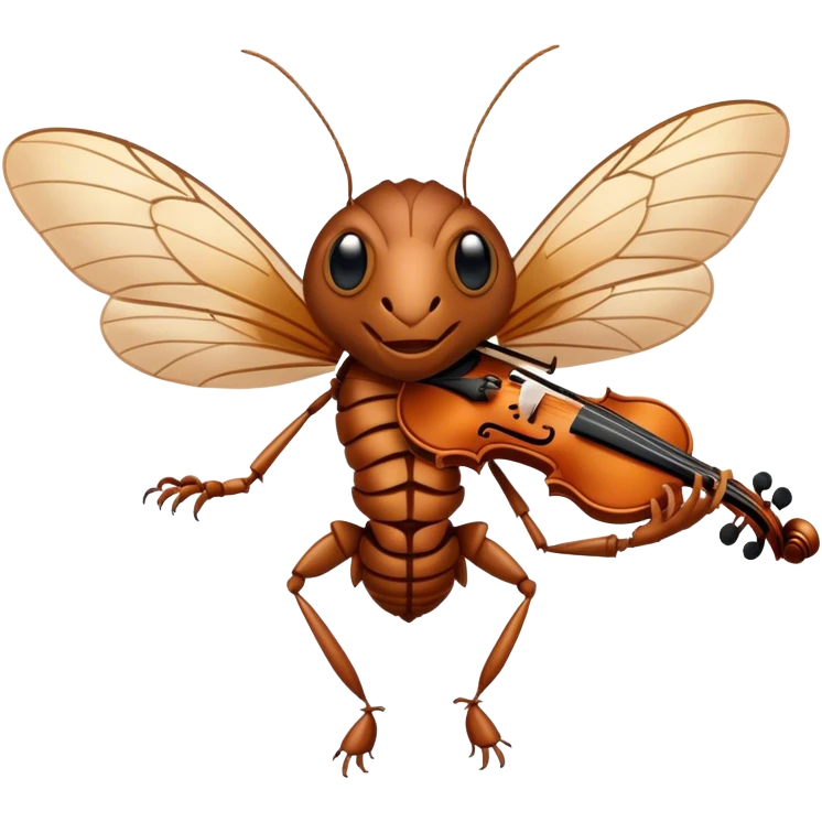 cicada playing violon  emoji