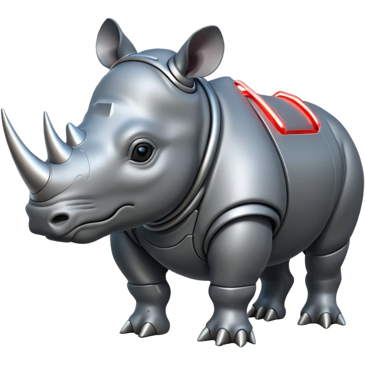 Cyborg rhino with lasers emoji