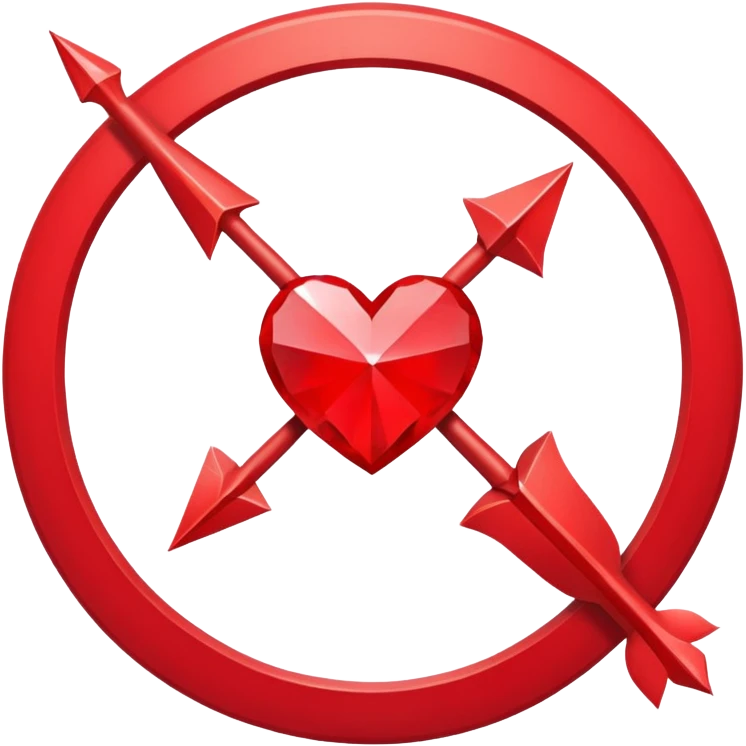 round diamond hearts and arrows cut, red emoji