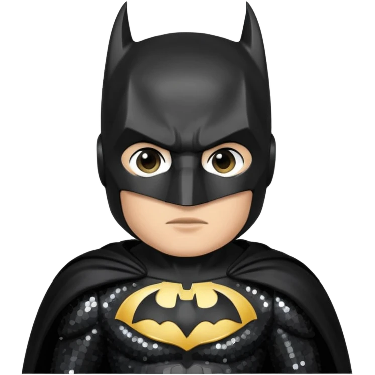 Batman with Sequin Outfit, light skin emoji
