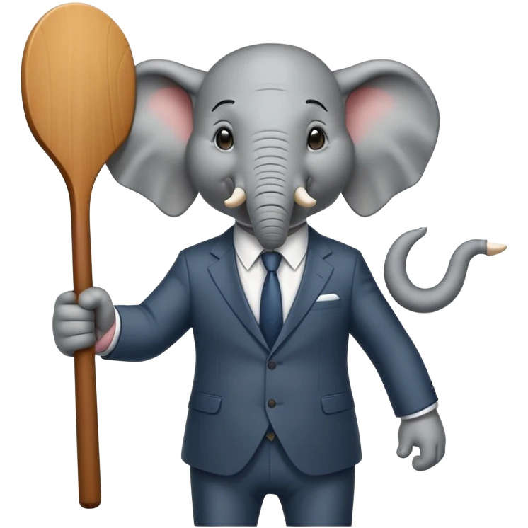 gangster elephant in suit with threatening paddle emoji