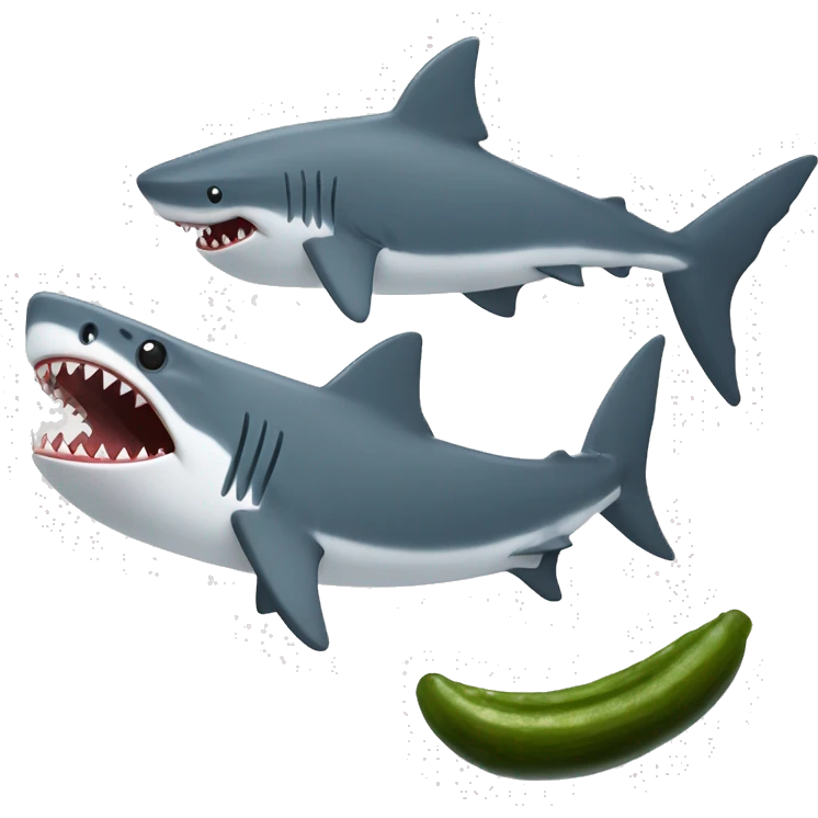 Shark eating pickle ￼ emoji