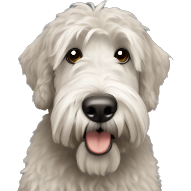 Grey whoodle with wheaten terrier emoji