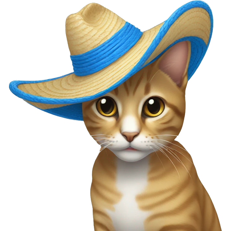 gato sombrero azul emoji