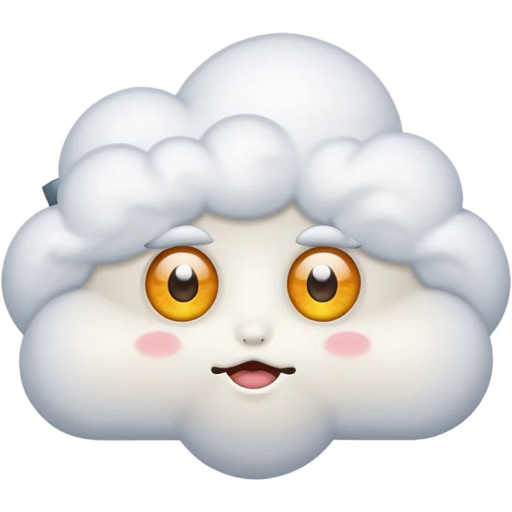 cute White Cloud, eyes,  emoji