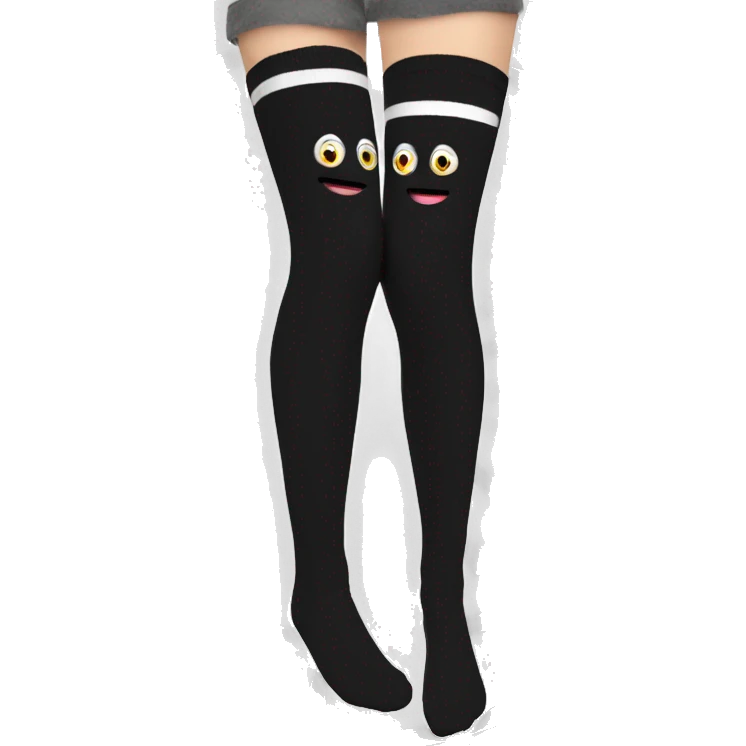 Plain Black over knee socks emoji
