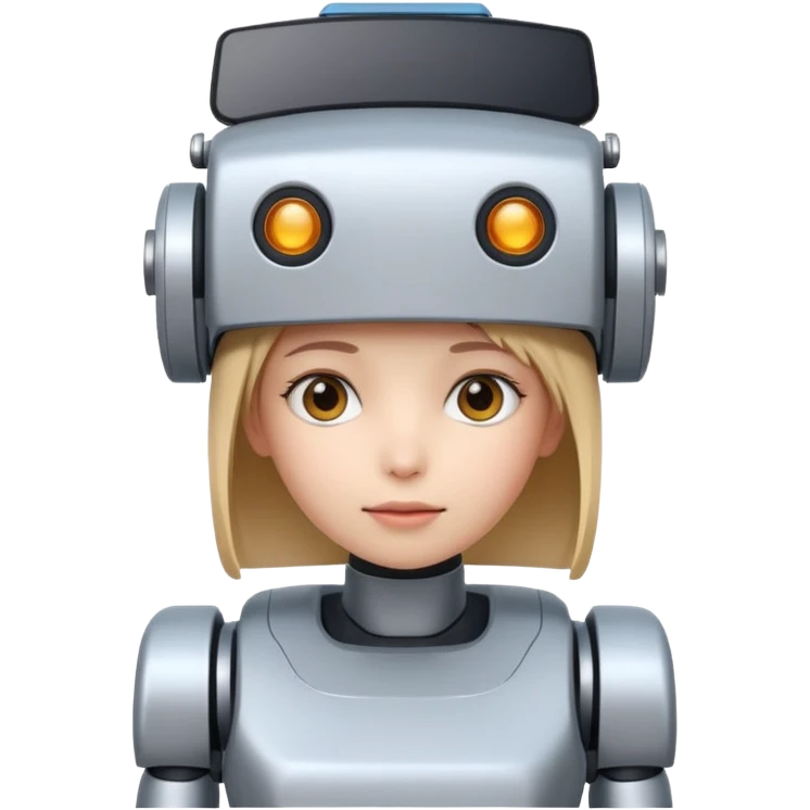 girl ai robot with name Caja Cusco on his head emoji