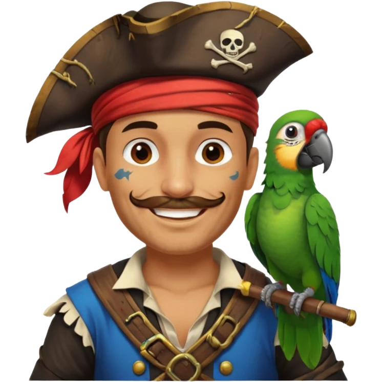 pirate and parrot emoji
