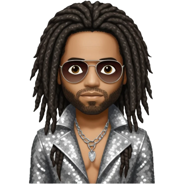 Lenny Kravitz with long dark brown dreadlocks, silver sequin outfit ...