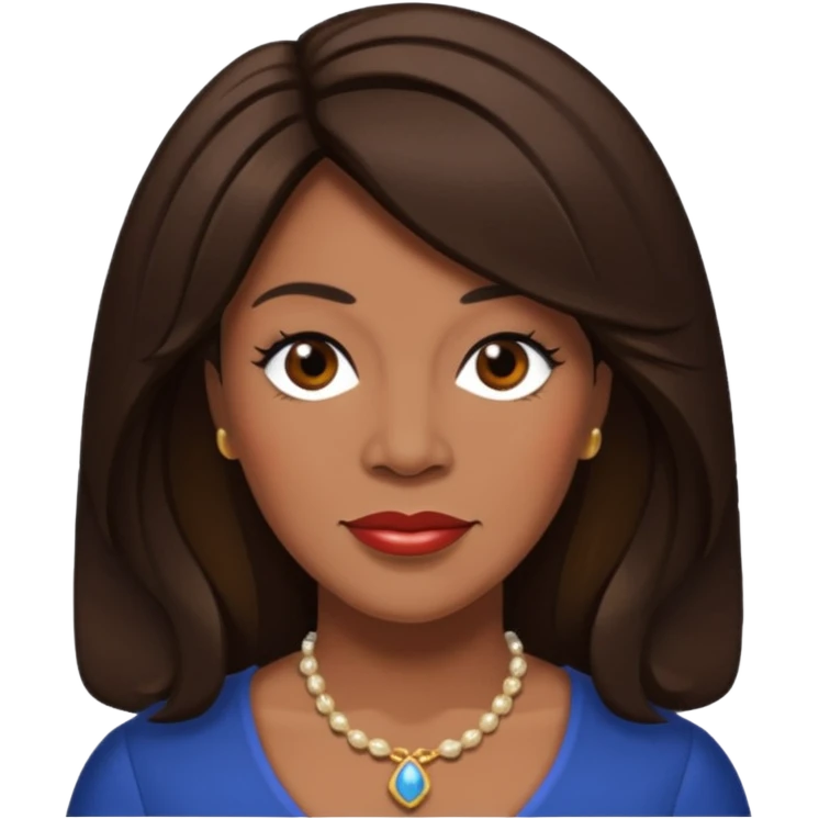Mary Wilson with dark brown hair emoji