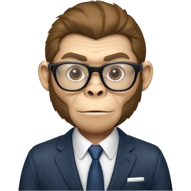 Обезьяна в очках стильный и деловой emoji