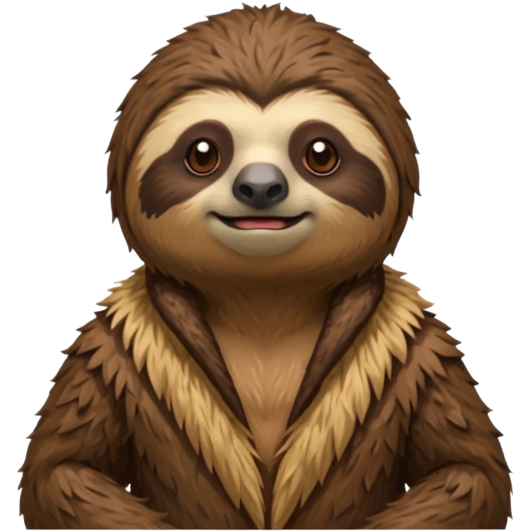 ancient sloth wear animal skin clothes emoji