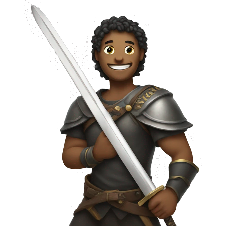 I want a smile emoji holding sword in he back emoji