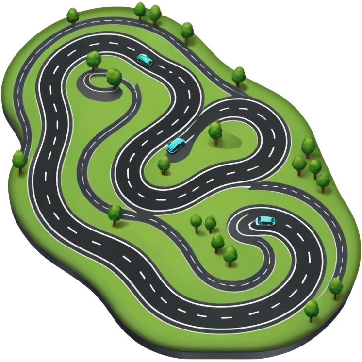 creat the nurburgring track map as a emoji emoji