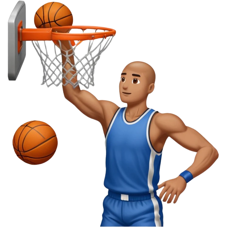 a single arm dunking a basketball into a hoop emoji