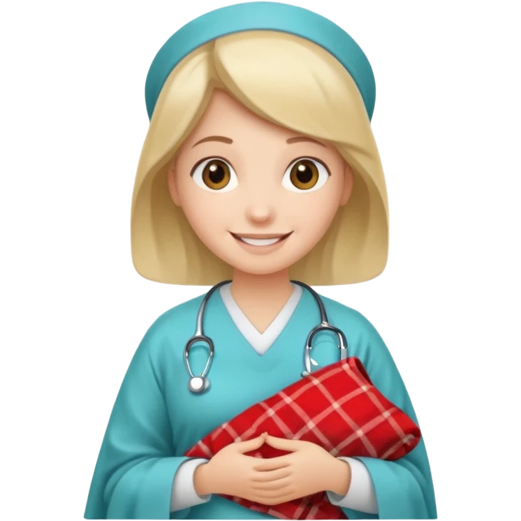 Nurse with blanket on hand emoji