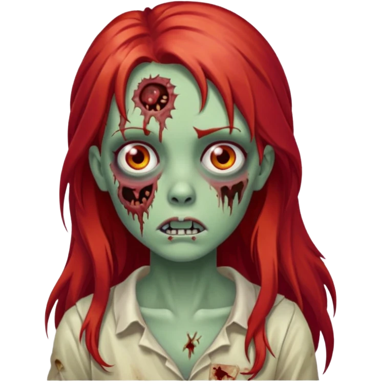 Zombie girl franja ruiva cabelo comprido  emoji