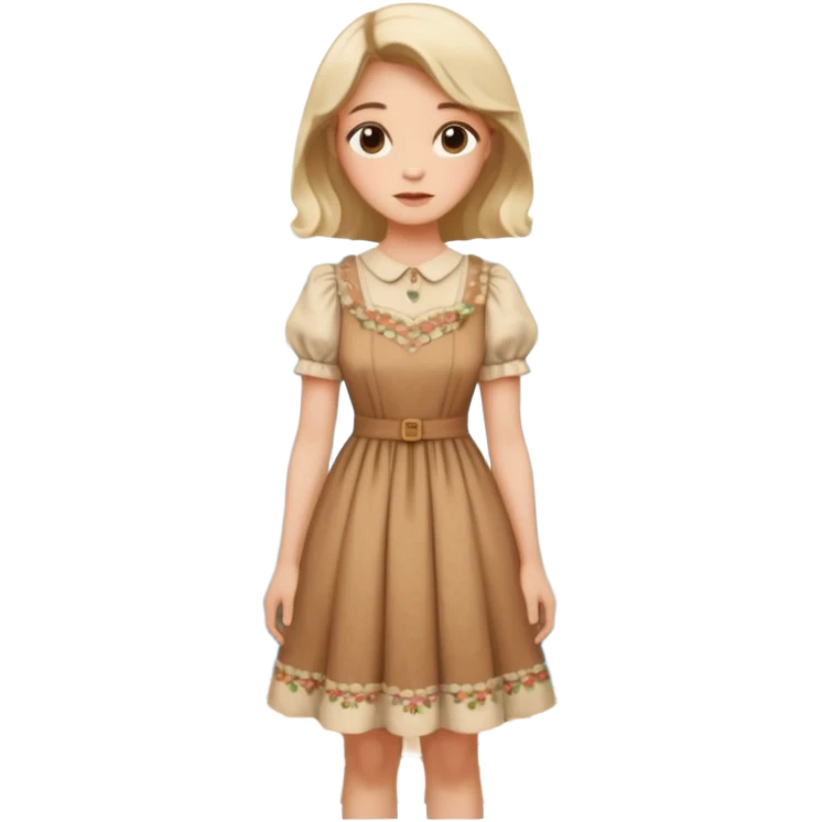 Cottagecore style realistic highly detailed with vintage material dress emoji