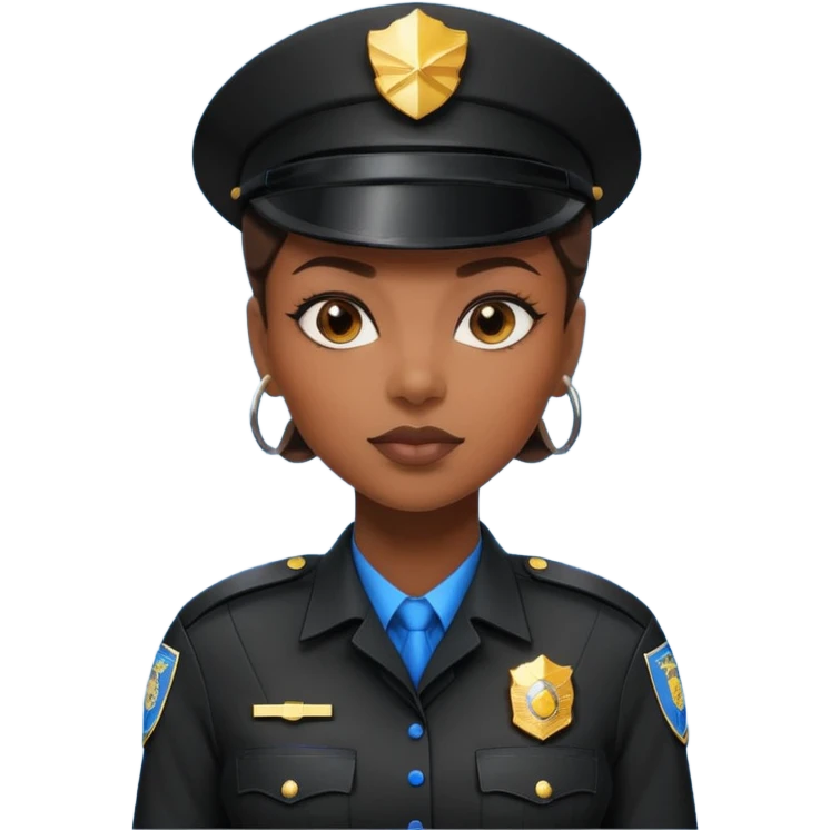 futuristic black woman cop emoji