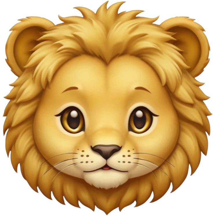 Cute baby lion's face (little cheeks, not much hair) emoji