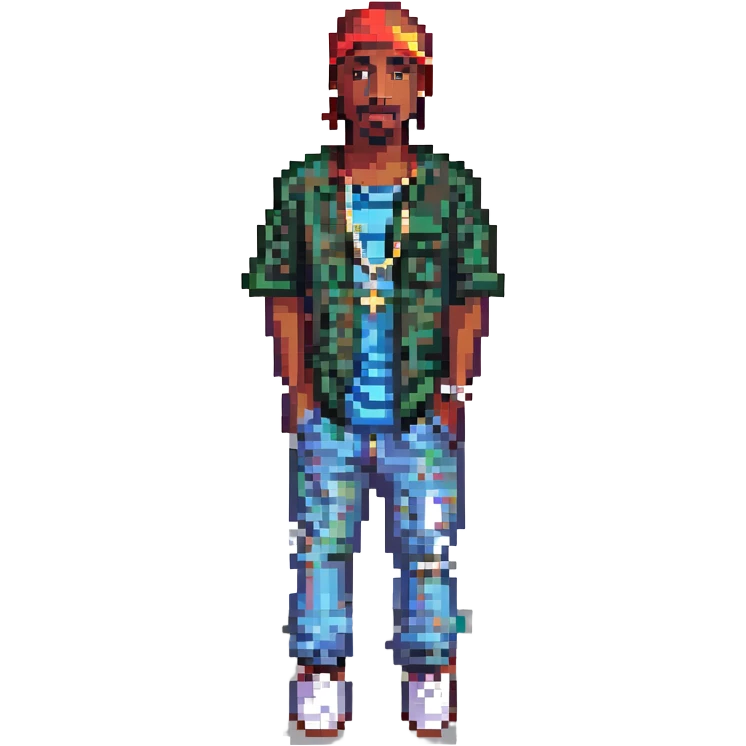 2Pac в полный рост, no background emoji