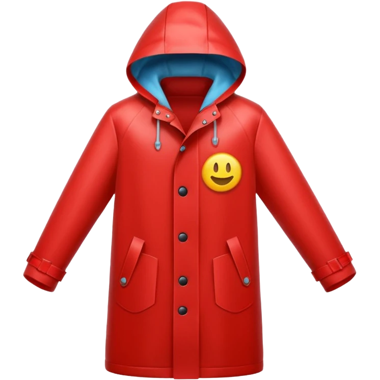 red raincoat, just rain coat, negative: object. emoji