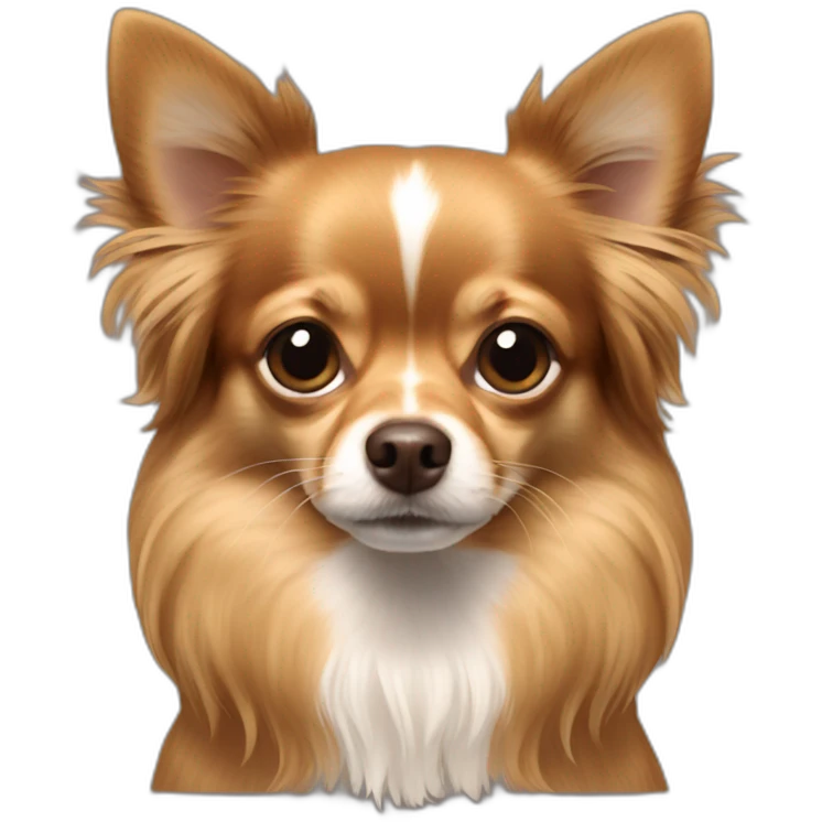 long haired chihuahua brown emoji