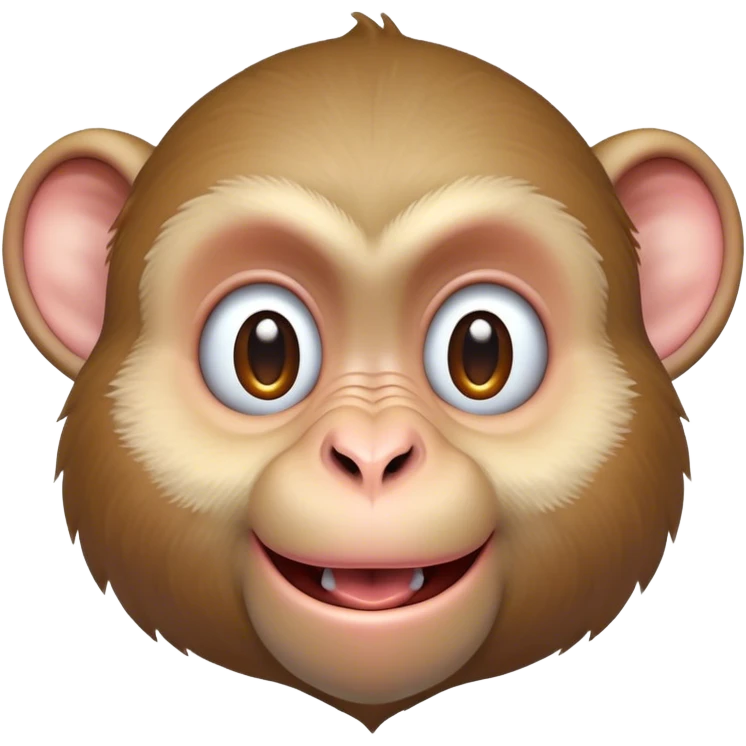 Cinematic Cheeky Macaque Portrait Emoji, Grinning mischievously with a tilted head and a playful smirk, showcasing a smart, agile build with soft, textured fur and wide, sparkling eyes pulling a funny face, Simplified yet strikingly expressive features, highly detailed, glowing with a warm, vibrant radiance, high shine, spirited and impish, stylized with an air of cheeky primate mischief, focused and teasing, soft glowing outline, capturing the essence of a cheeky macaque that looks ready to jump out of the screen with playful charm! emoji