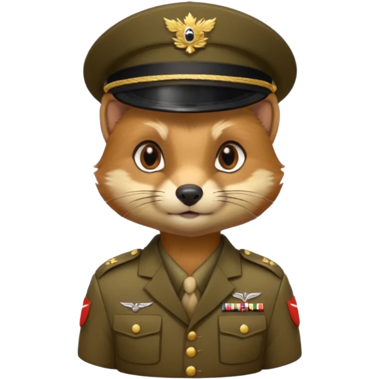  PineMarten in military uniform emoji