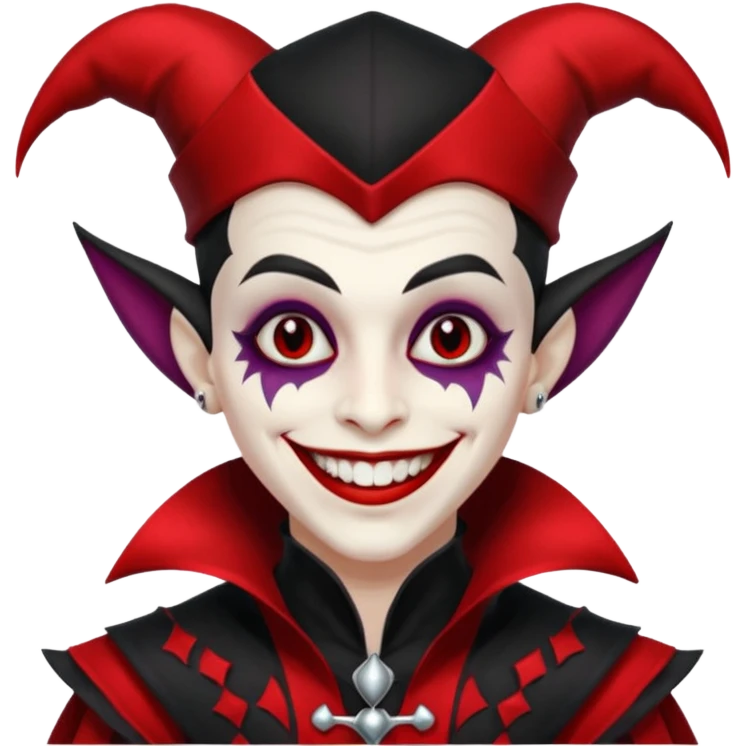 Black vampire jester  emoji