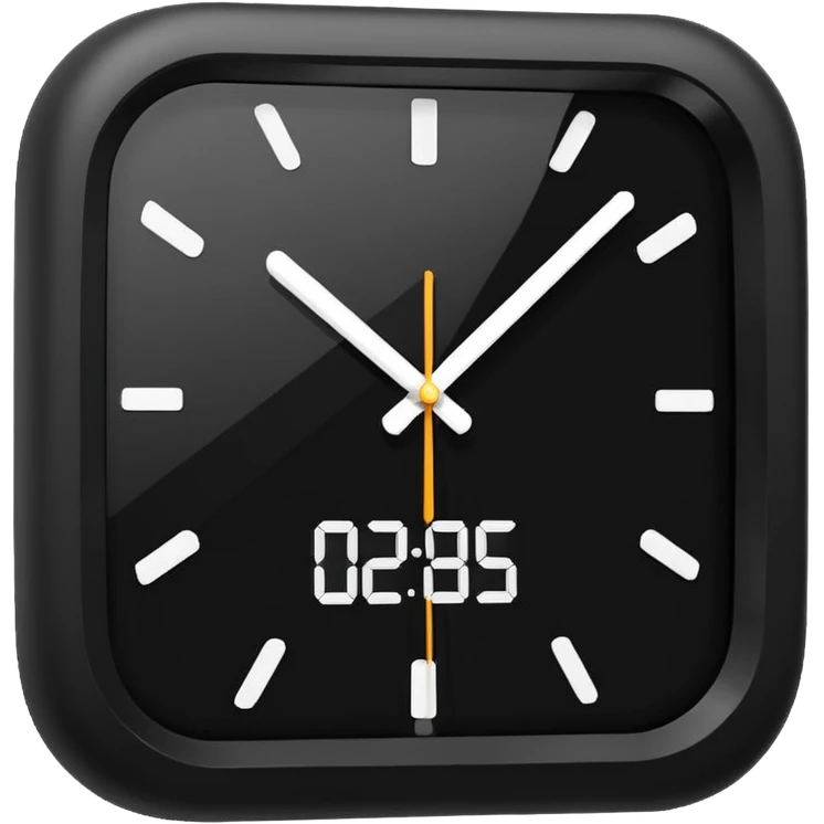black day light clock emoji