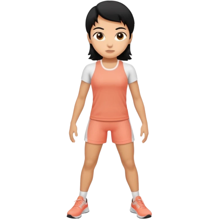 Exercícios cor roupa salmão cabelo preto emoji