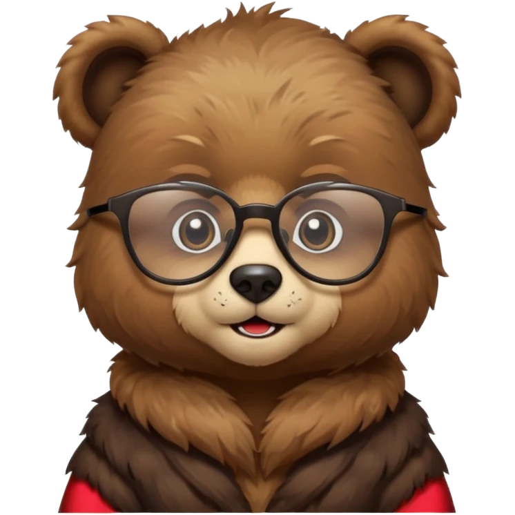 Bear cub with glasses emoji