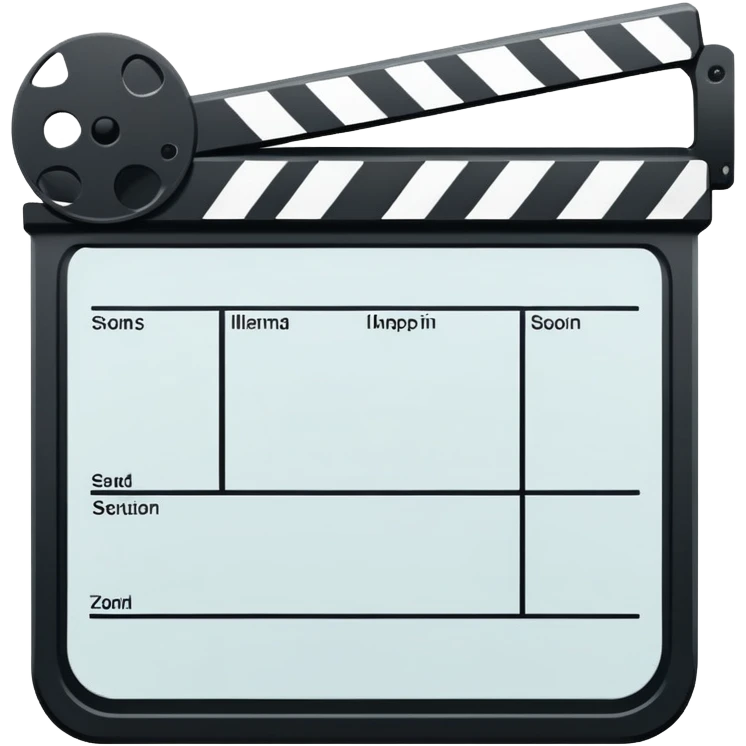 ultra simple film slate outline, black line drawing only, no fill or shading, just essential outlines emoji
