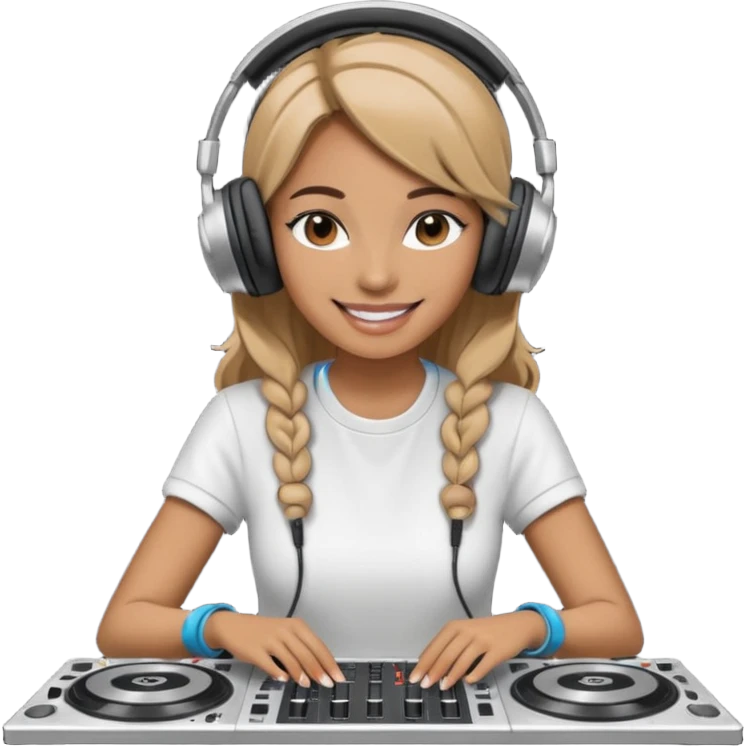 woman dj with setup emoji
