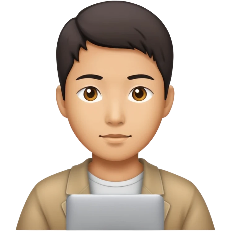 Asian person coding emoji