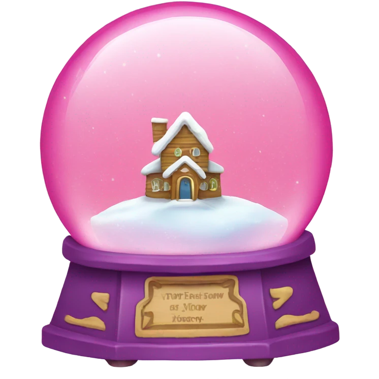 Pink snow globe emoji