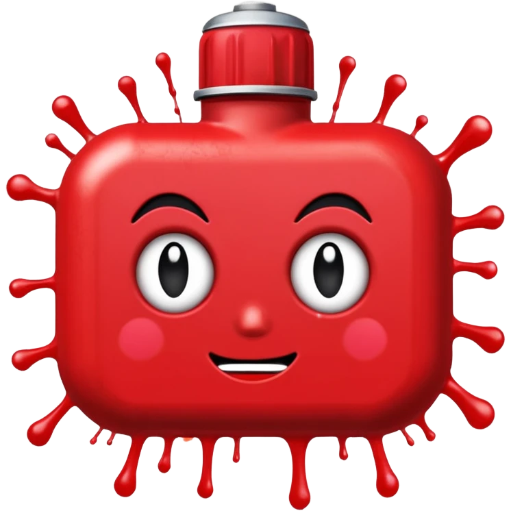 Сделай красное граффити, надпись "CNS" emoji