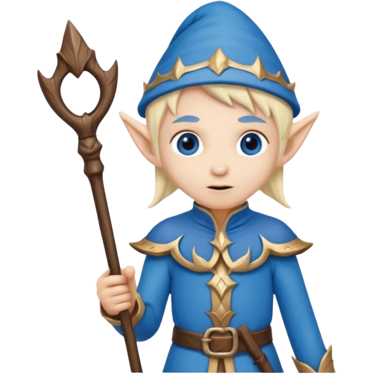 blue elve with staff emoji