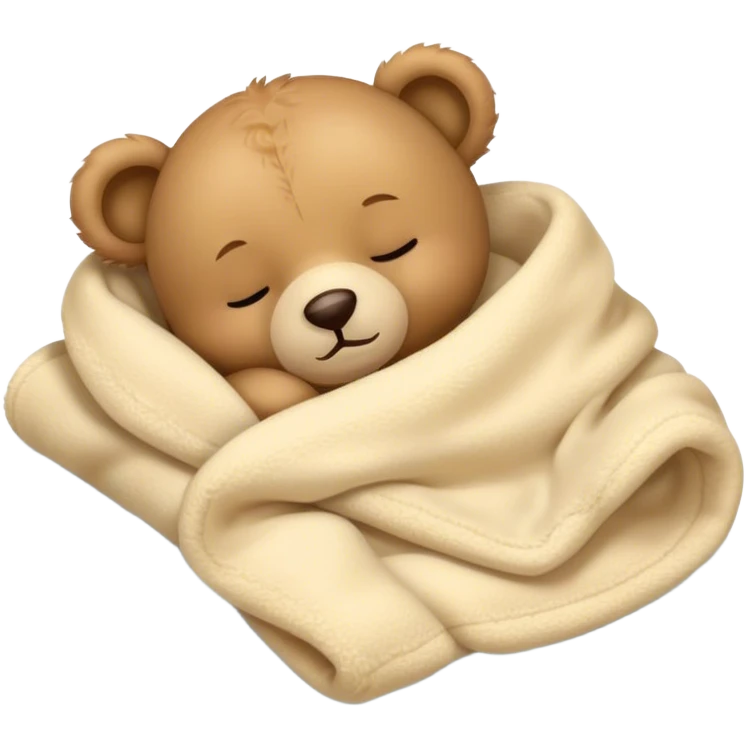 Baby Teddy Bear sleeping in a blanket  emoji