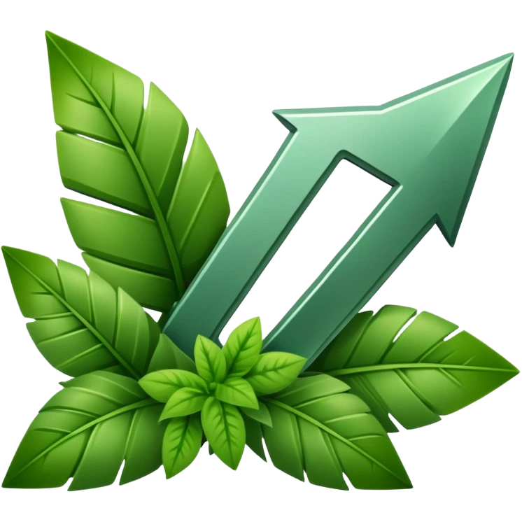 downward arrow surrounded by plants emoji