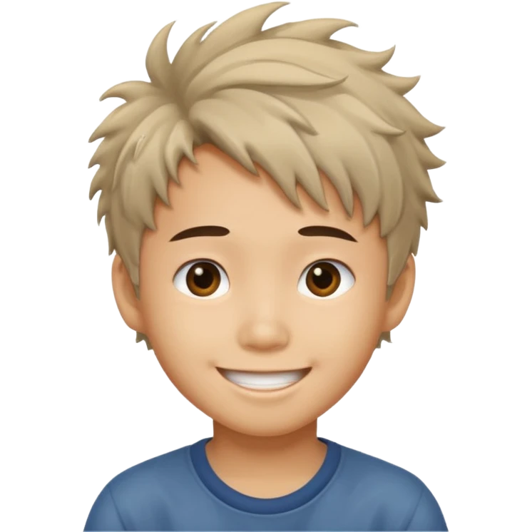 asian boy with messy hair emoji