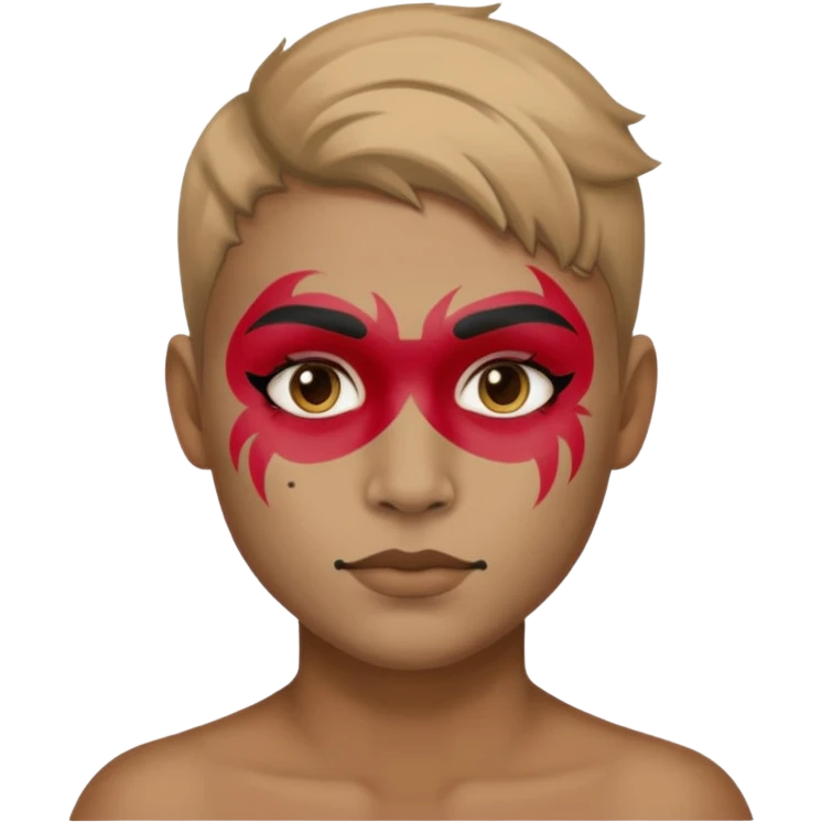 Fan with Face Paint half body emoji