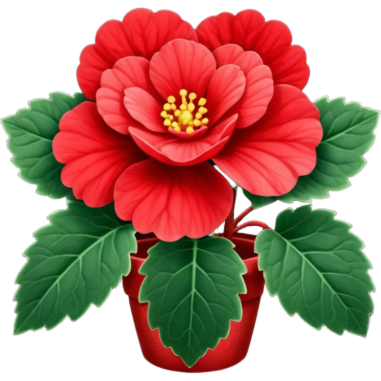 super realistic red begonia emoji