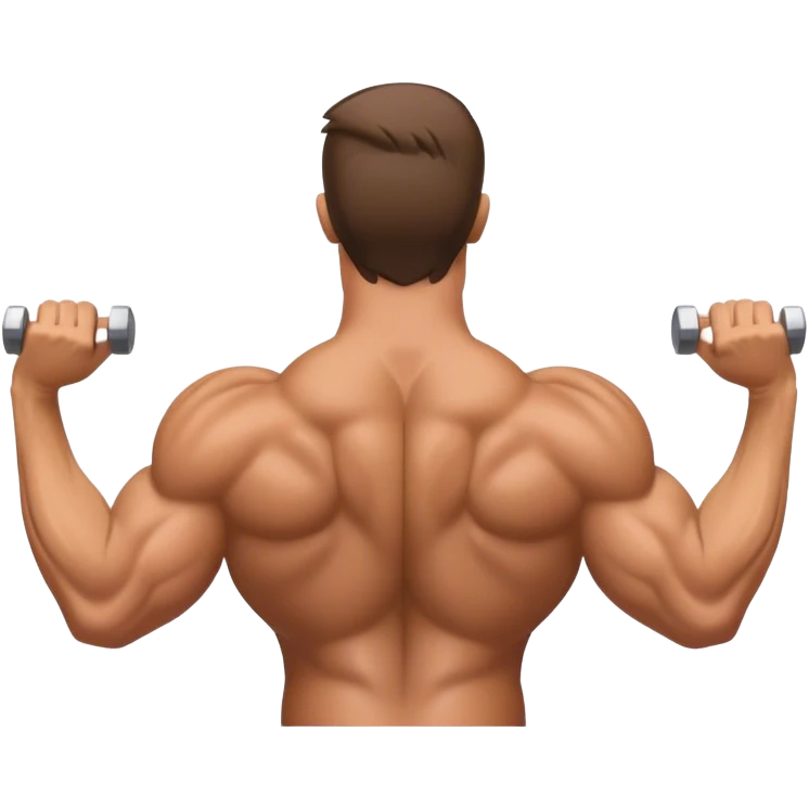 bodybuilder upper-back exercise emoji