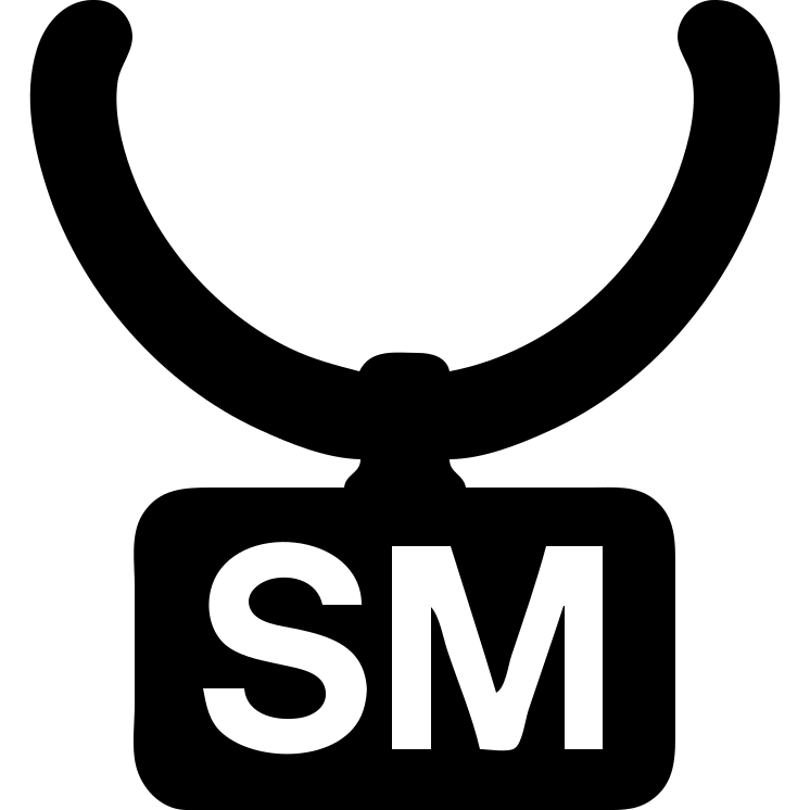 A rapper chain with the inscription SM emoji