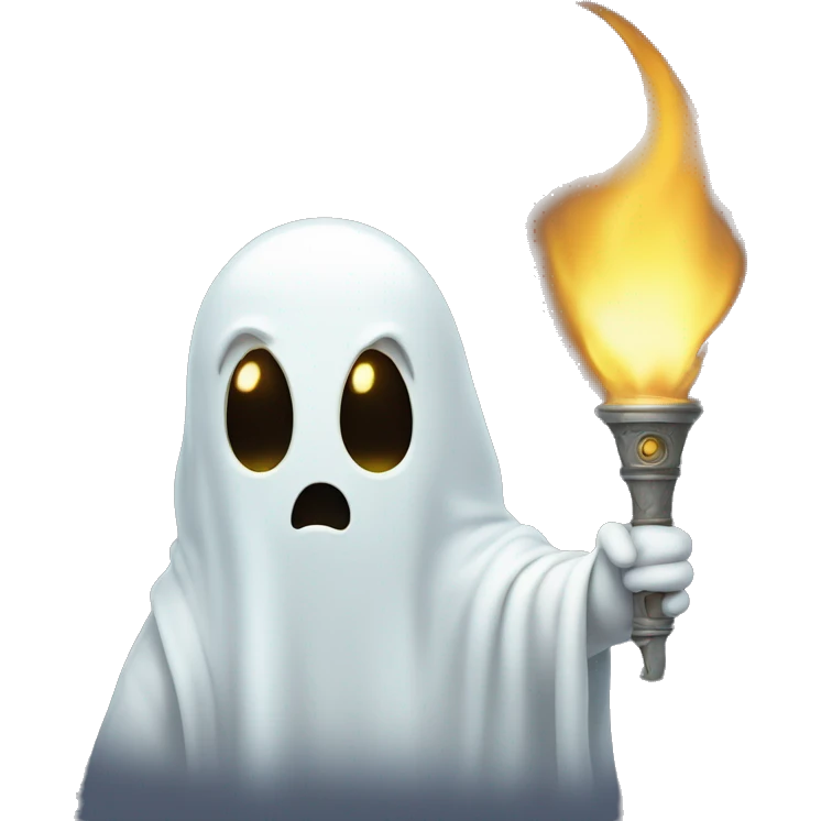 ghost with a torch emoji