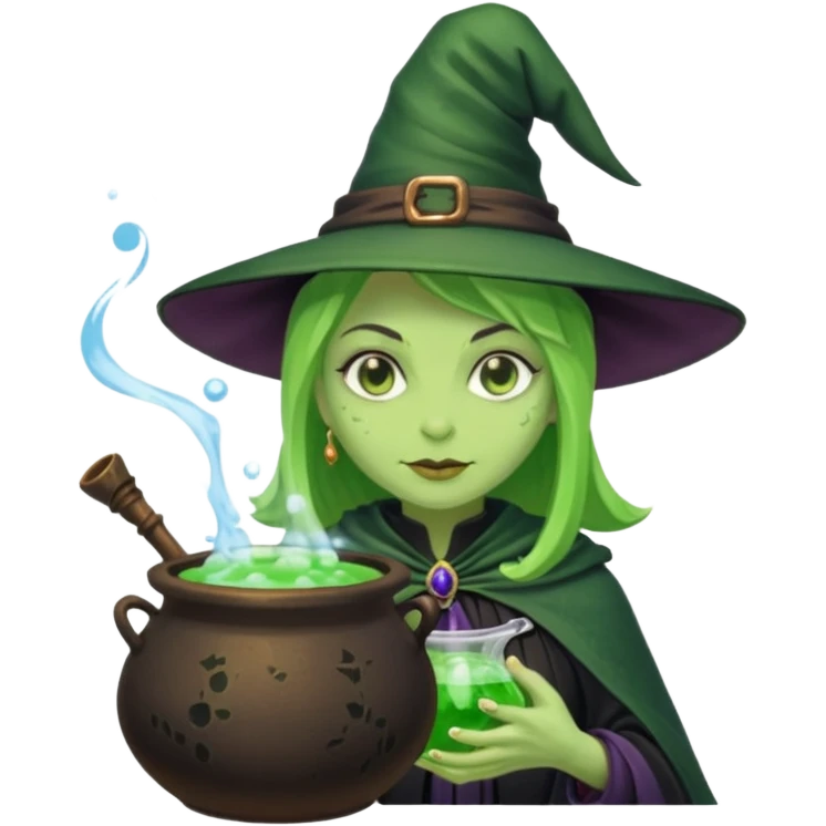 green witch cooking potion emoji