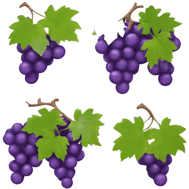 grapevine with leaves and grapes emoji