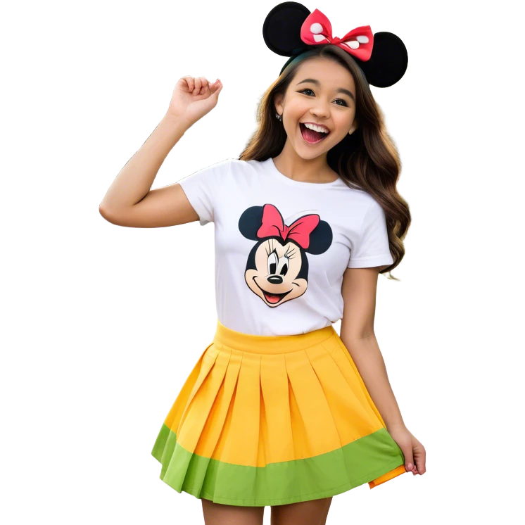 Girl in front of Disneyland emoji